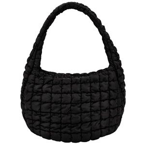 Lightweight Large Black Nylon Quilted Puffer Tote Bag NWT Replica of Free People